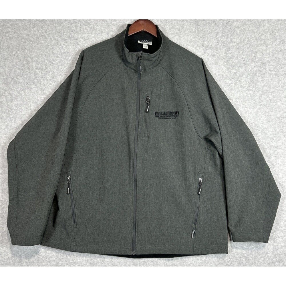 Edwards Soft Shell Jacket Mens XL Grey Water Repellent Fleece Lined Zip - EUC